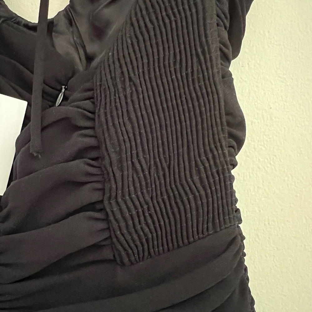 Zara woman’s black Ruched halter mini dress - Picture 11 of 16